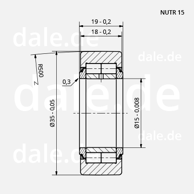 NUTR 15 Stützrolle, 2-reihig, gedichtet, vollrollig